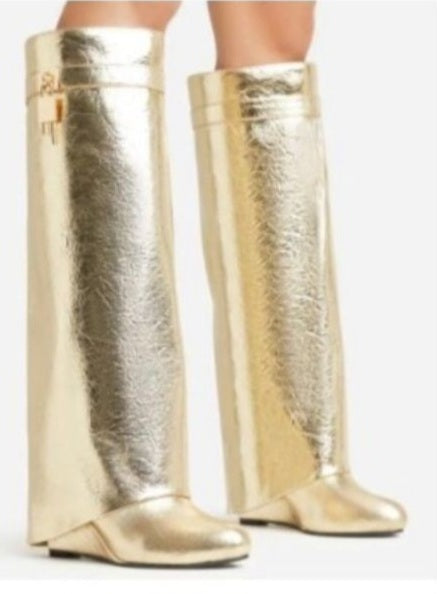 Foil It Girl Knee Boots